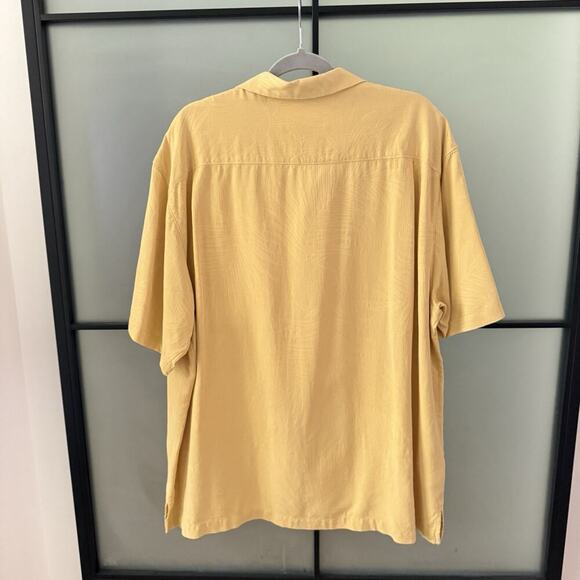 Tommy Bahama Silk Shirt Men’s Size XXL 2XL 100% Silk Yellow Short Sleeve Casual - Picture 7 of 10
